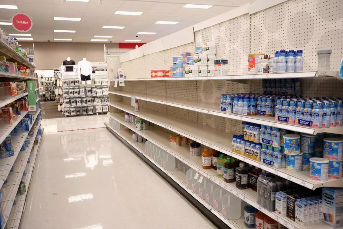 Empty shelves show a shortage of baby formula at a Target store in San Antonio, Texas, US, May 10, 2022. REUTERS