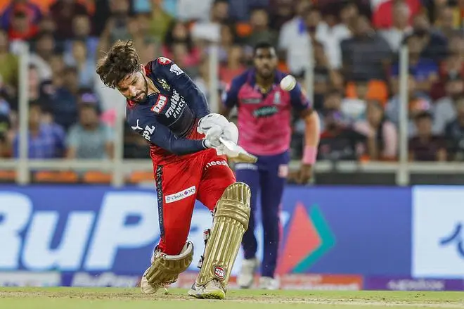 Ahmedabad: Rajat Patidar of Royal Challengers Bangalore plays a shot during the Indian Premier League 2022 Qualifier 2 cricket match between Rajasthan Royals and Royal Challengers Bangalore, at the Narendra Modi Stadium, Ahmedabad, Friday, May 27, 2022. (PTI Photo/Sportzpics) Ahmedabad: Rajat Patidar of Royal Challengers Bangalore plays a shot during the Indian Premier League 2022 Qualifier 2 cricket match between Rajasthan Royals and Royal Challengers Bangalore, at the Narendra Modi Stadium, Ahmedabad, Friday, May 27, 2022. (PTI Photo/Sportzpics)
