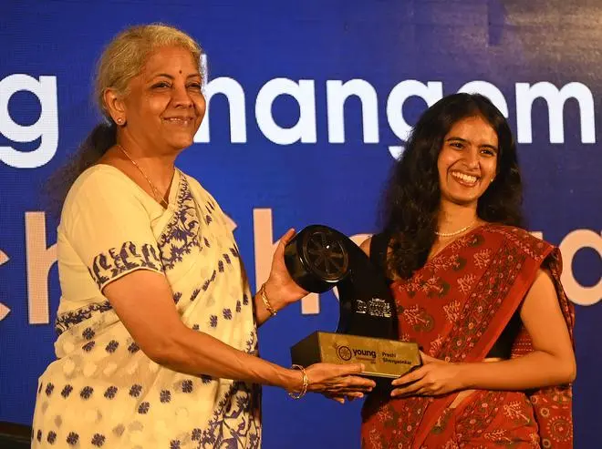 Prachi Shevgaonkar, Founder, Cool The Globe receiving the Young ChangeMaker award. Prachi Shevgaonkar, Founder, Cool The Globe receiving the Young ChangeMaker award.