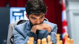 Grandmaster D. Gukesh of India during his Round 14 match against Grandmaster Hikaru Nakamura of USA at the FIDE Candidates 2024 chess tournament, in Toronto, Canada, on Sunday Grandmaster D. Gukesh of India during his Round 14 match against Grandmaster Hikaru Nakamura of USA at the FIDE Candidates 2024 chess tournament, in Toronto, Canada, on Sunday