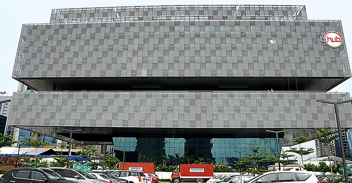 View of the second phase of T-Hub, an incubation centre for IT start-ups in Hyderabad