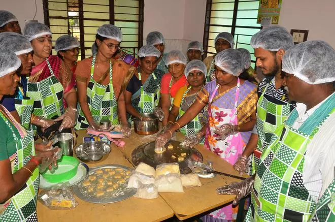 A file photo of participants at a training programme for making value-added products from millets at the Krishi Vigyan Kendra in Ramanathapuram, Tamil Nadu 