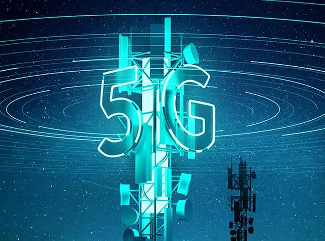 5G mobile signal Communication Mast (cell tower) Super fast data streaming concept. 3D illustration. 5G mobile signal Communication Mast (cell tower) Super fast data streaming concept. 3D illustration.