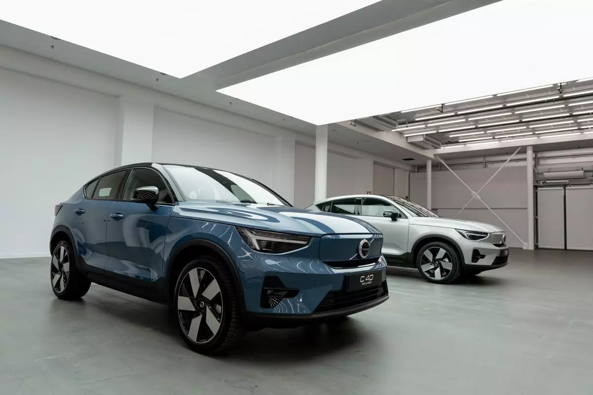 The Volvo C40 Recharge displayed at the design studio in Volvo Cars HQ in Goteborg, Sweden. The all-electric SUV-Coupe will be launched in India by Q3 2023.
