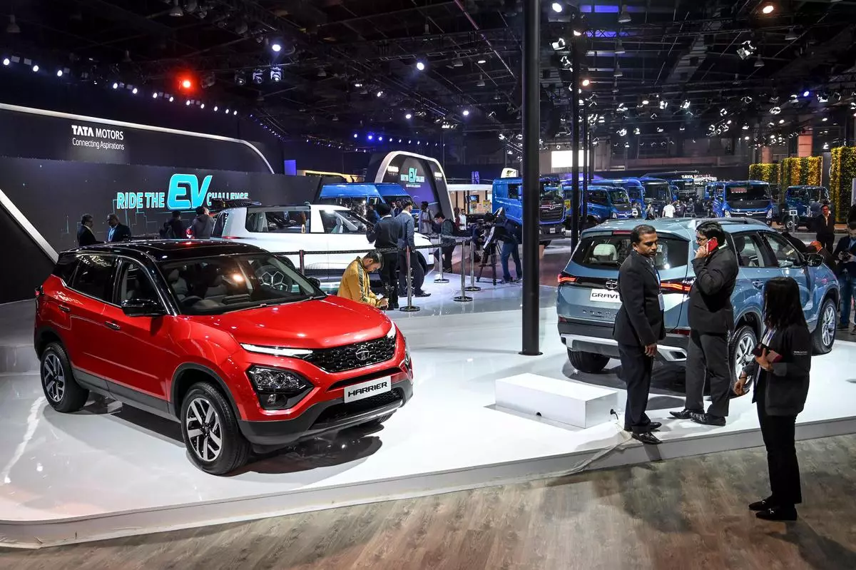 A general view of the Tata Motors stall at the Auto Expo 2020 at Greater Noida on the outskirts of New Delhi on February 5, 2020. (file photo)