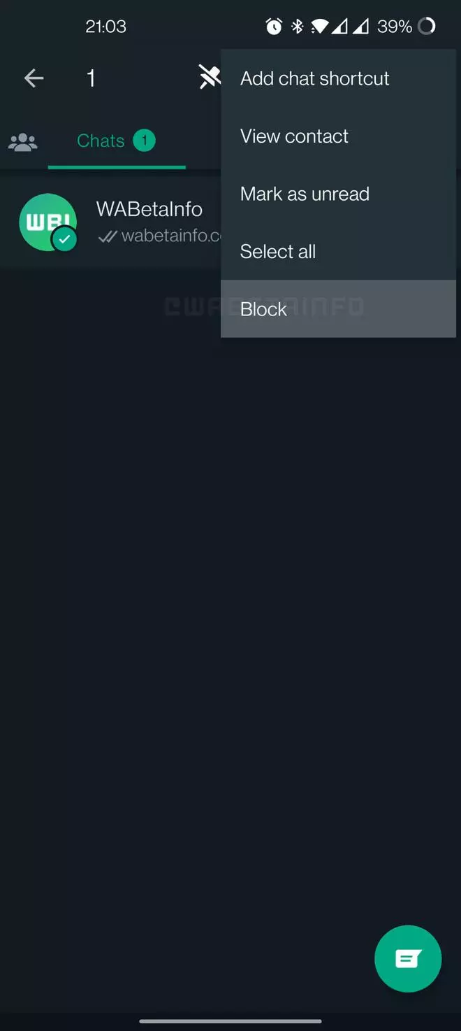 Ability to block within the chat list