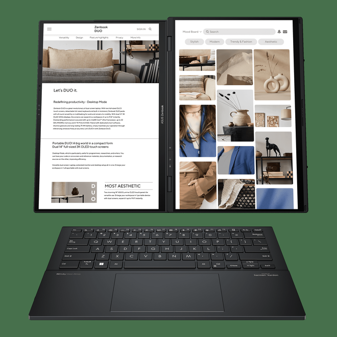 Reading is perfect on the Desktop mode on the ASUS Zenbook Duo (2024) Reading is perfect on the Desktop mode on the ASUS Zenbook Duo (2024)