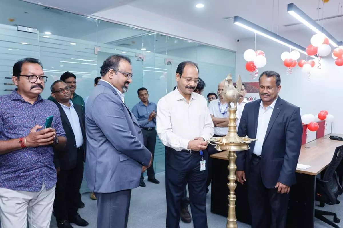 Susanth Kurunthil, CEO of Kochi Infopark (second from right), John Joseph, Group Chairman and CEO, Infenox Technologies, and Ajith Kumar, Managing Director, and CEO, Infenox Technologies India, at the inauguration of the new office