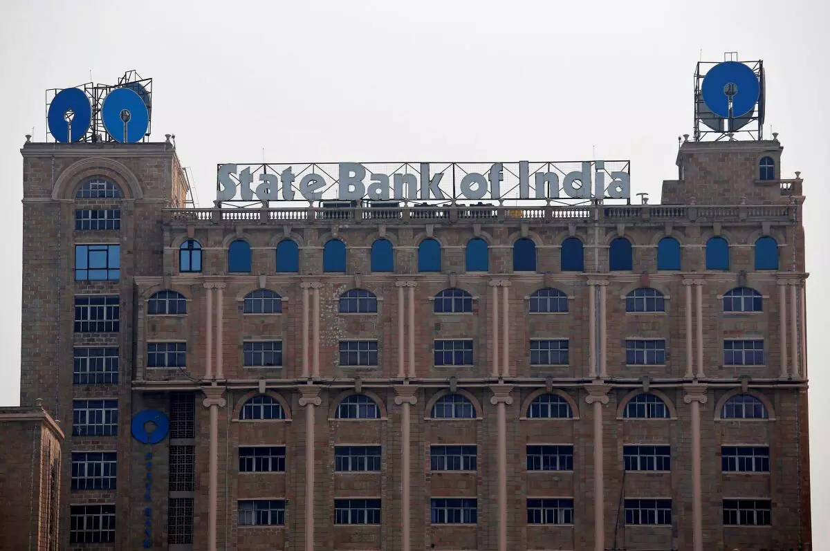 FILE PHOTO: The State Bank of India (SBI) office building is pictured in Kolkata, India, February 9, 2018. 