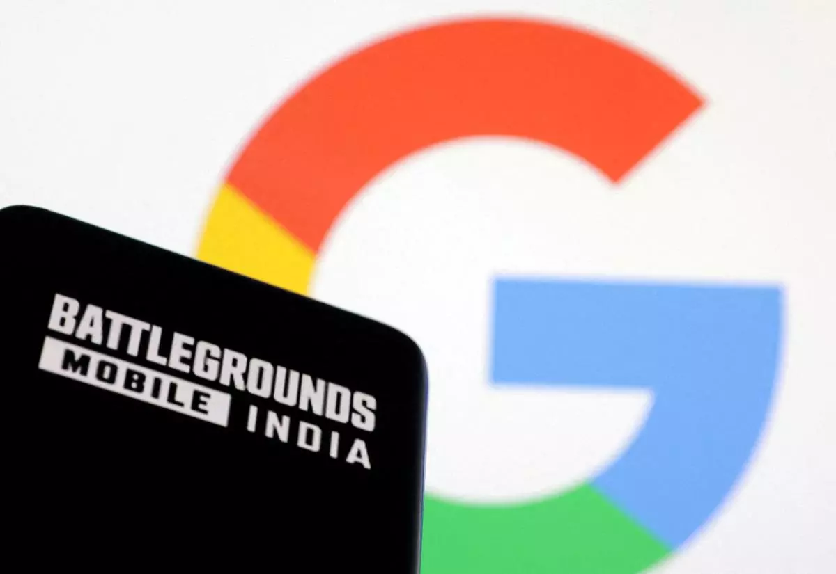 Battlegrounds Mobile India and Google logos are seen in this picture illustration.