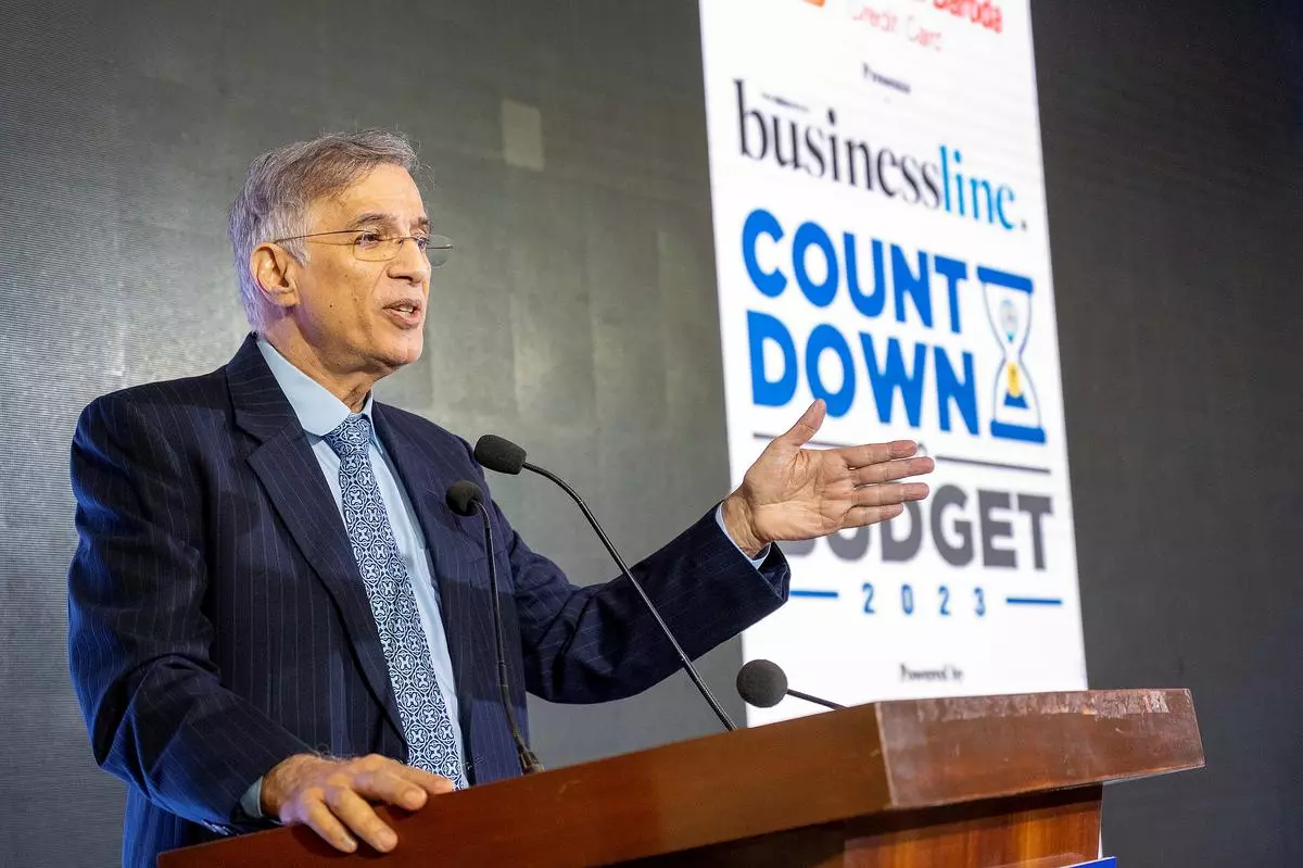 Niranjan Hiranandani, Founder & MD- Hiranandani Group, during the businessline Countdown to Budget 2023 at National Stock Exchange in Bandra on Friday.    