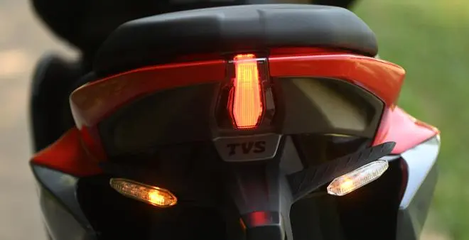 The rear frame has allowed TVS to give the X a fairly complex construction for the passenger section. The rear frame has allowed TVS to give the X a fairly complex construction for the passenger section.