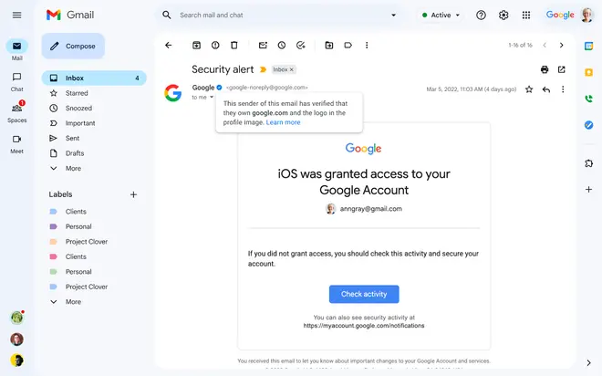 Gmail’s blue checkmarks Gmail’s blue checkmarks