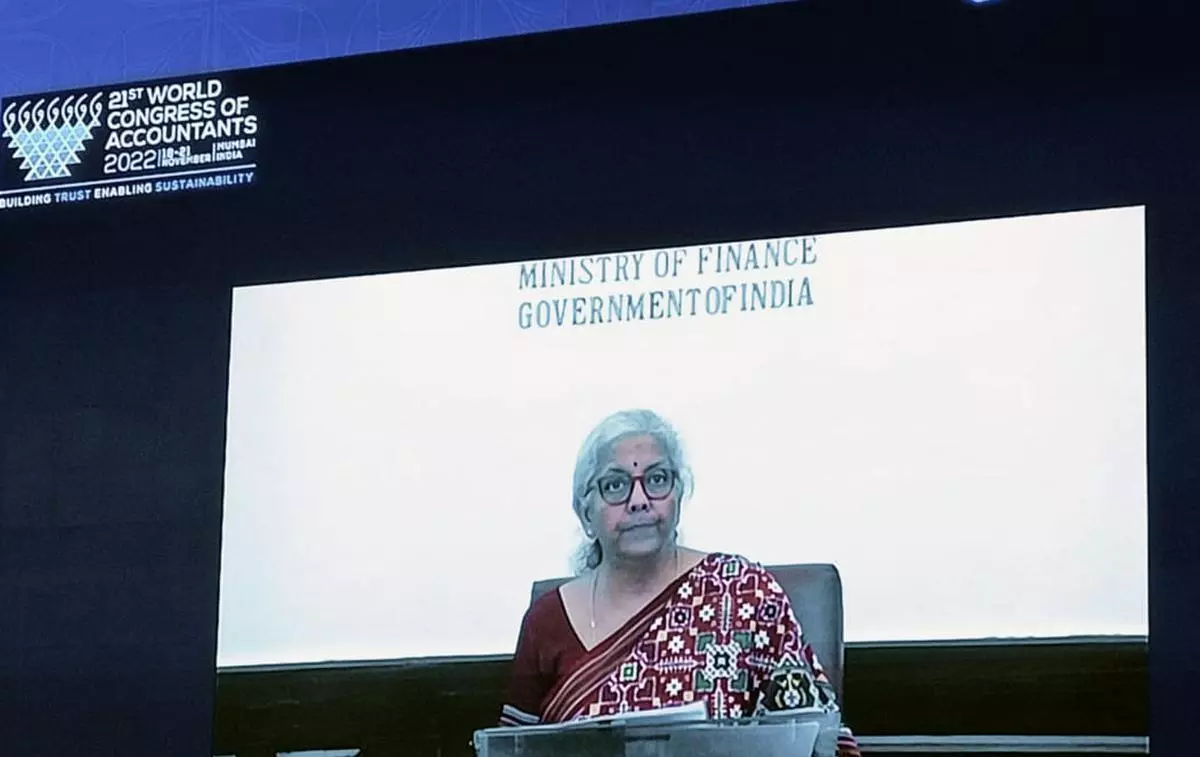 Finance Minister Nirmala Sitharaman in her virtual address at the World Congress of Accountants (WCOA) 2022