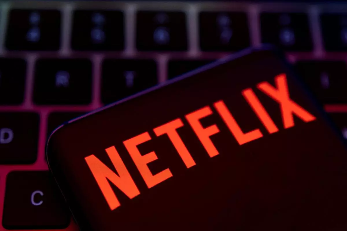 Smartphone displays Netflix logo 