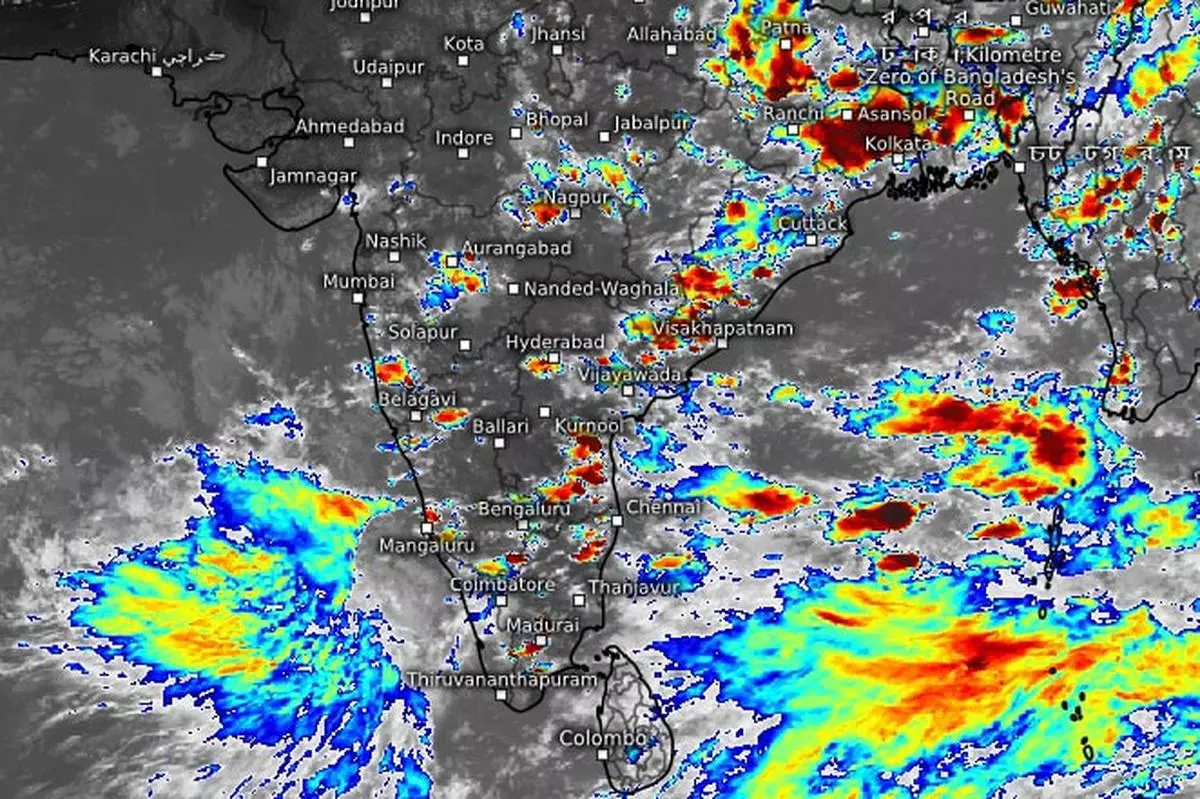 Fresh rain clouds formed to either side of the South Peninsula on Tuesday afternoon ahead of formation of a low-pressure area over the Bay of Bengal and a twin-system over the Arabian Sea.  