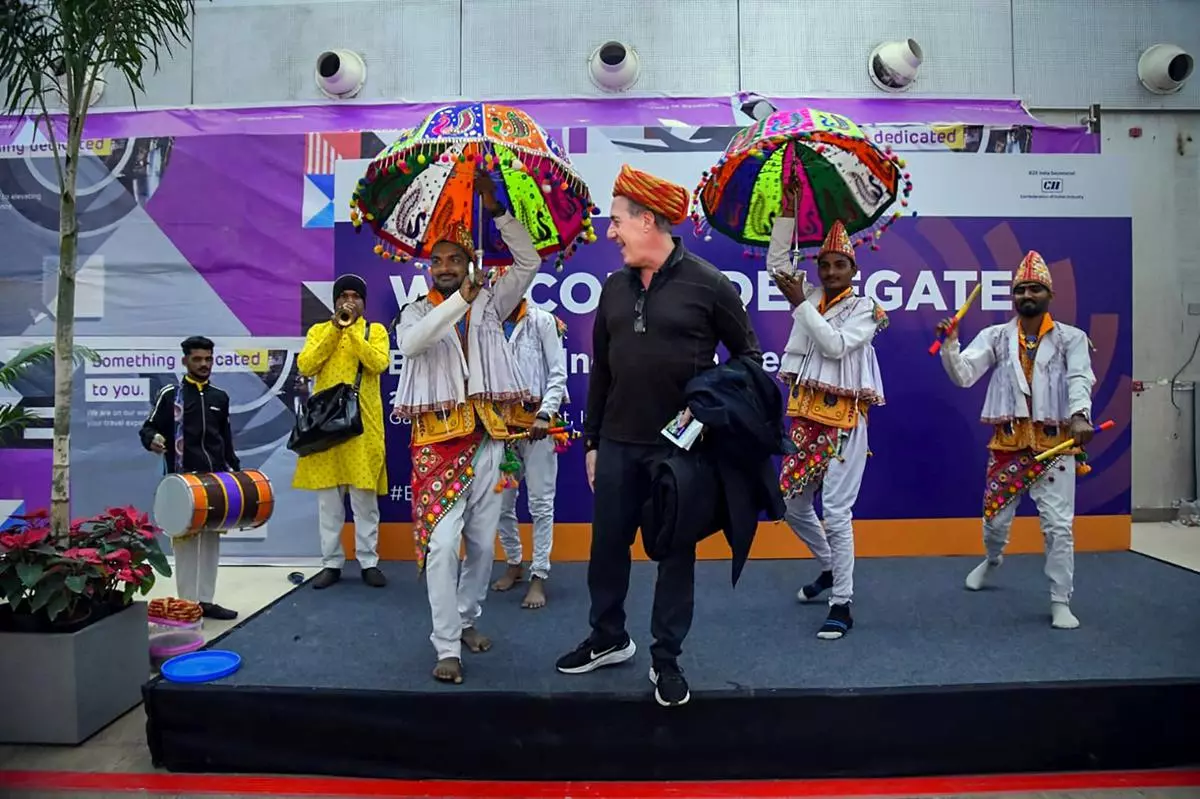 Artists perform on the eve of B20 meeting in Gandhinagar on Sunday