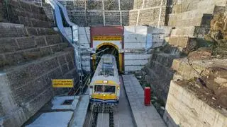 A tunnel on the 272-km Udhampur-Srinagar-Baramulla Rail Link (USBRL) project corridor, in Jammu & Kashmir A tunnel on the 272-km Udhampur-Srinagar-Baramulla Rail Link (USBRL) project corridor, in Jammu & Kashmir