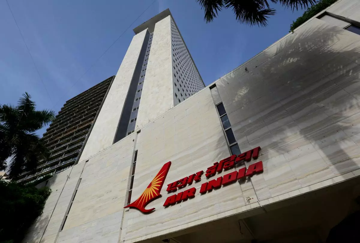 The Air India logo is seen on the facade of its office building in Mumbai, India (File Photo)