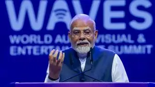 Prime Minister Narendra Modi addresses the WAVES Summit, in Mumbai Prime Minister Narendra Modi addresses the WAVES Summit, in Mumbai