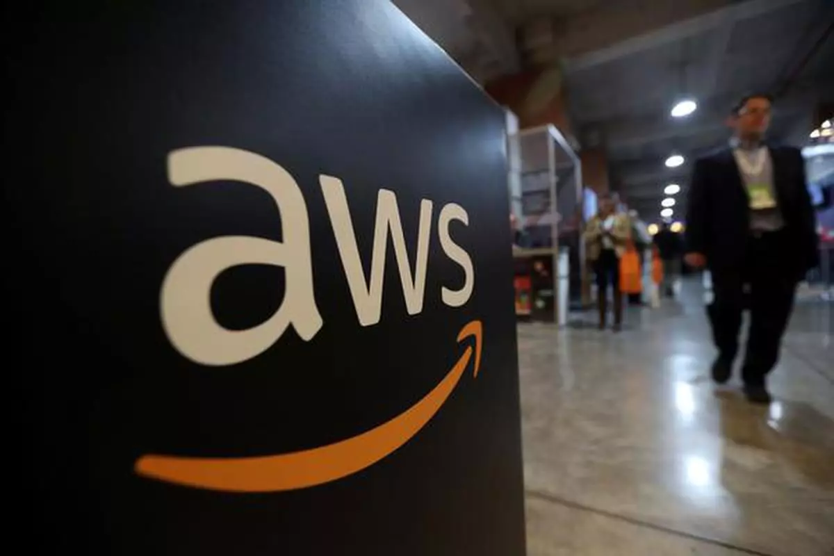 The logo of Amazon Web Services (AWS) is seen during the 4th annual America Digital Latin American Congress of Business and Technology in Santiago, Chile, September 5, 2018. REUTERS/Ivan Alvarado