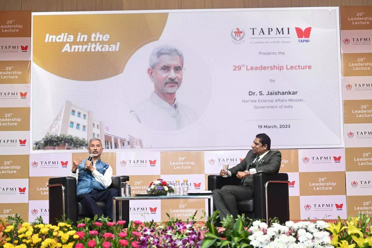 The Union External Affairs Minister, S Jaishankar, addressed the 29th Leadership Lecture of the TA Pai Management Institute (TAPMI) in Udupi on Sunday.