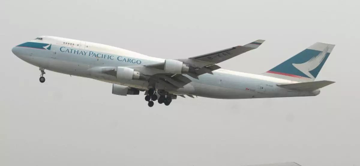 A file picture of a Cathay Pacific Boeing 747 cargo aircraft.