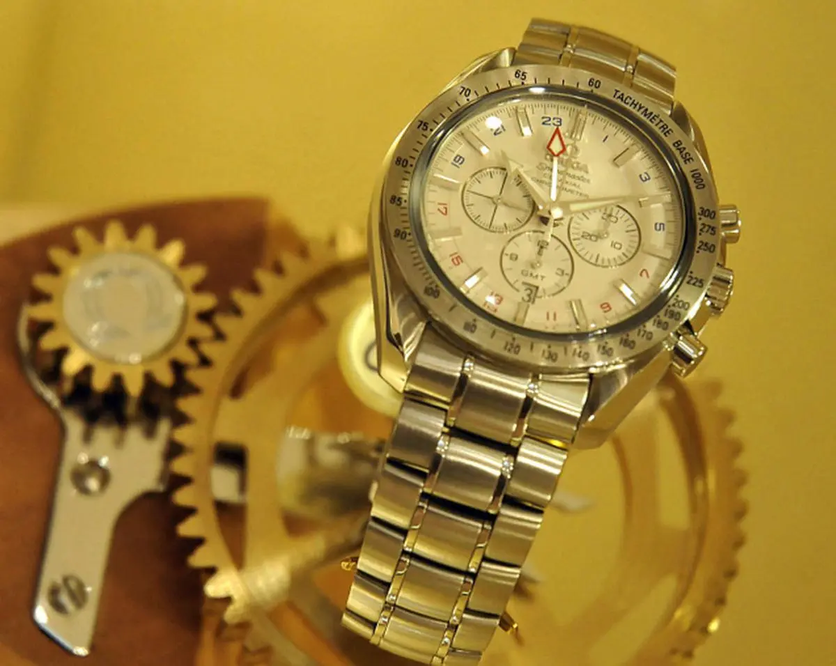 An Omega watch on display at the Omega boutique that was opened at the Taj Krishna in Hyderabad on Thursday. — Photo: P.V. Sivakumar