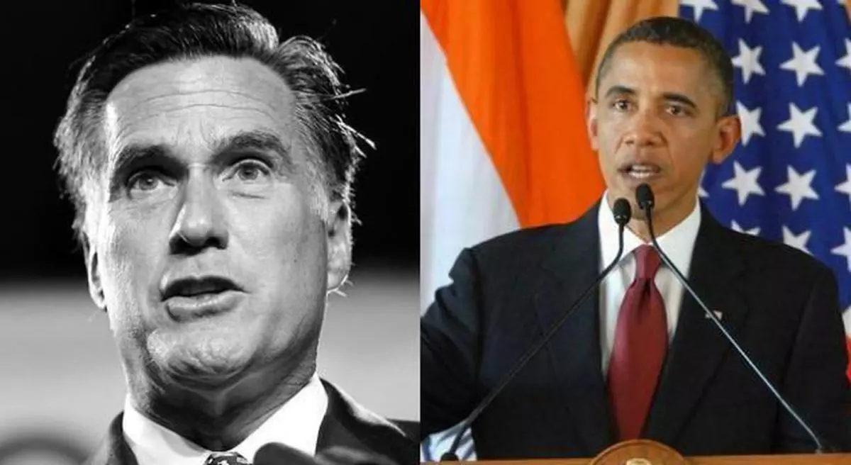 A file photo of Mitt Romney and Barack Obama.