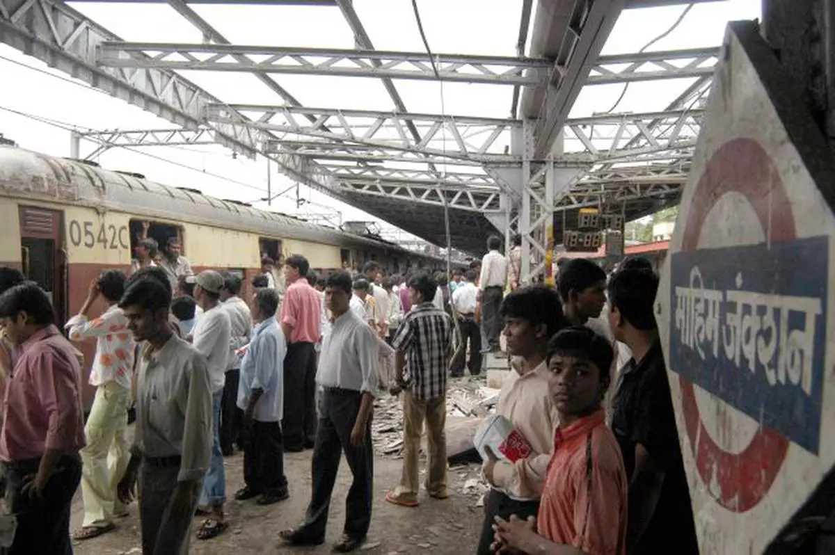 A view of the roof of Mahim railway station which was damaged due to the impact of the bomb blast that rocked the suburban railway system in Mumbai on 7/11/2006. File Photo