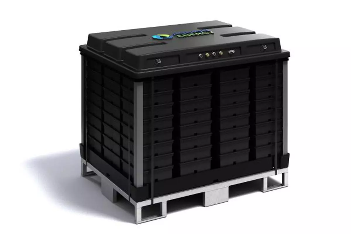 Storage batteries. Solar Battery. Energy Storage. Aquion. Solar Pumps Battery Storage inside the Containers.
