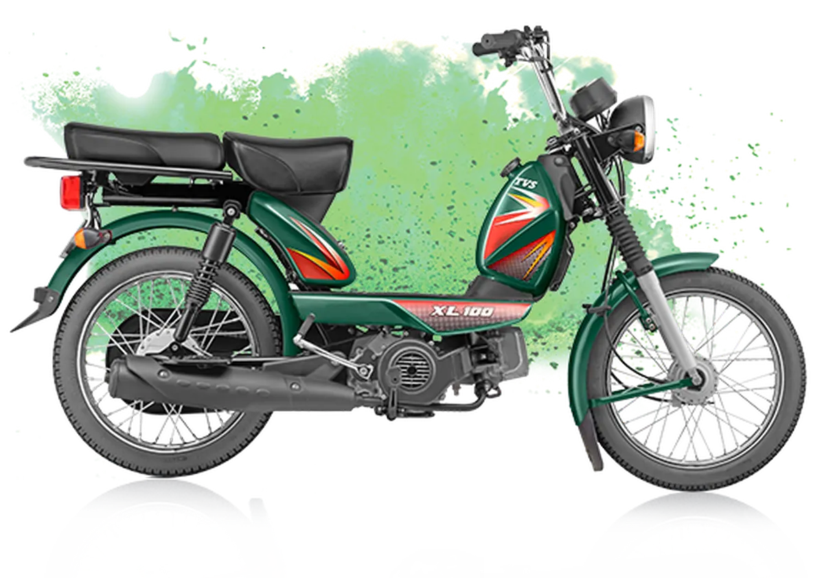 TVS XL 100 Heavy Duty Green Moped