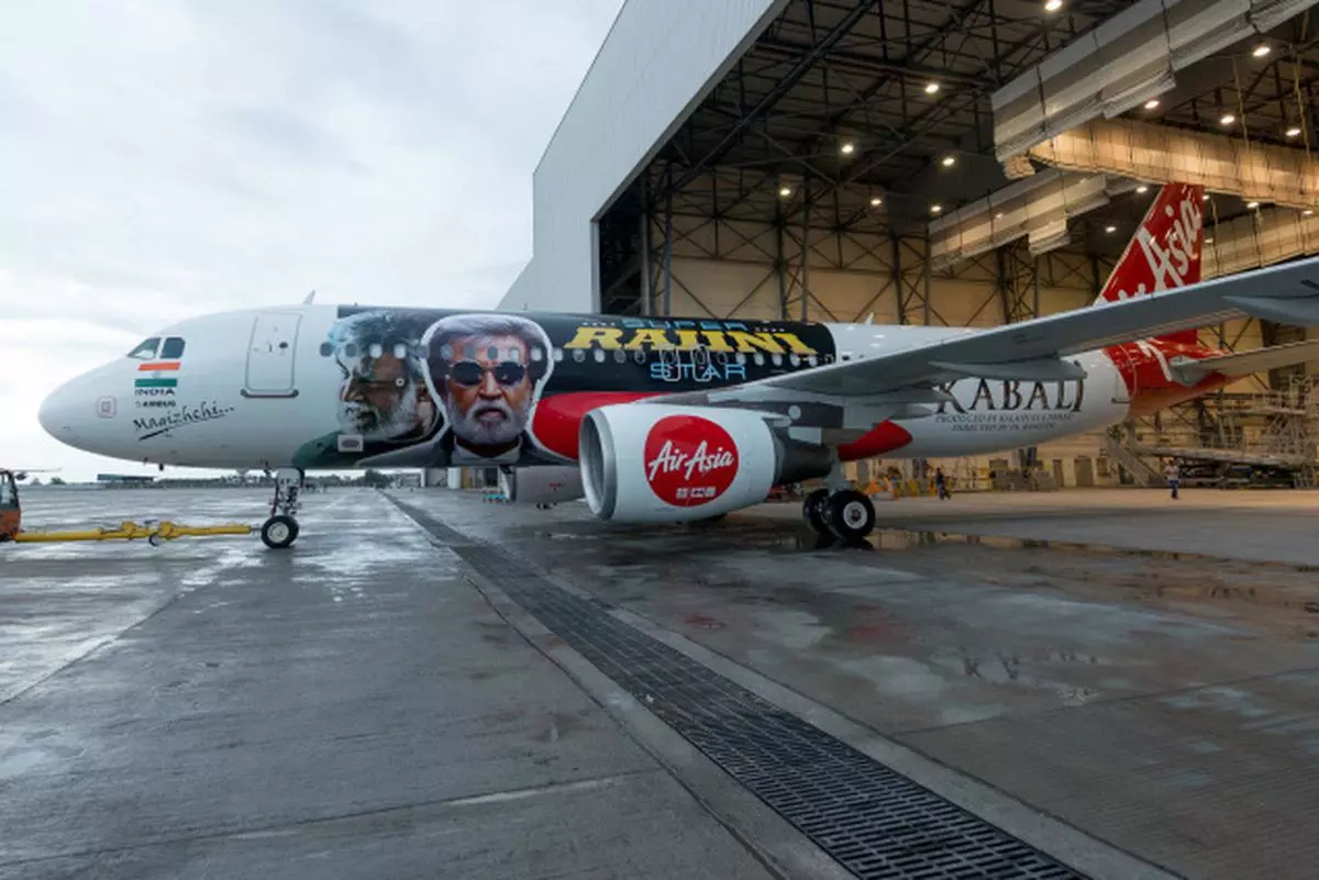 AirAsia India unveiled its all new rebranded aircraft, with a livery dedicated to the most awaited movie of the year “Kabali”