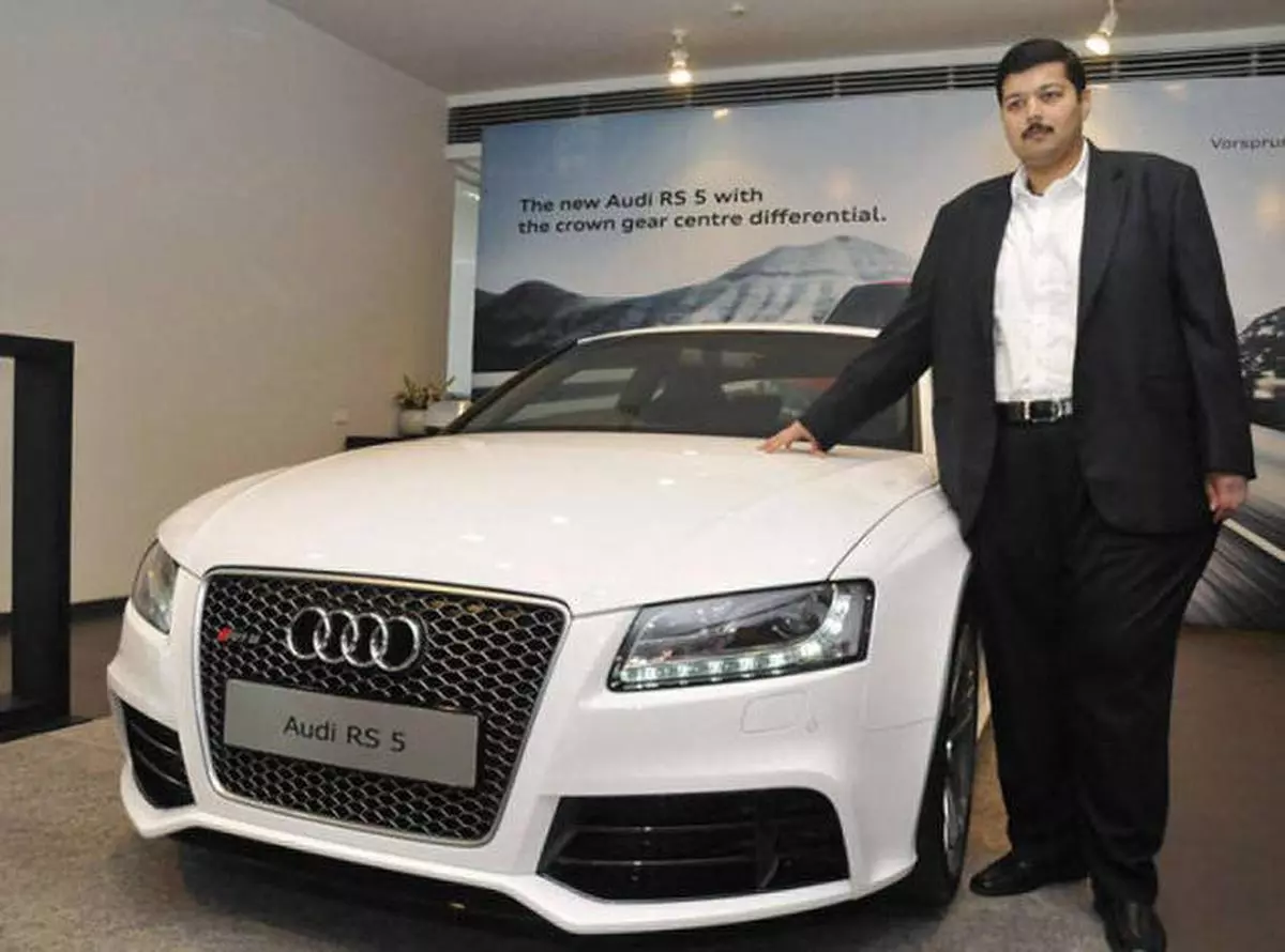 New entrant: Mr Rajiv M. Sanghvi, Managing Director, Audi Hyderabad, launching the Audi RS 5 Coupe in Hyderabad on Tuesday. — P.V. Sivakumar