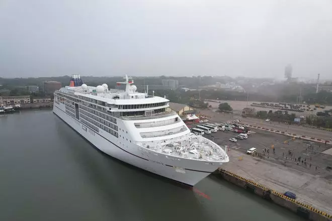 Cruise ship ‘MS Europa 2’ calls at New Mangalore Port.