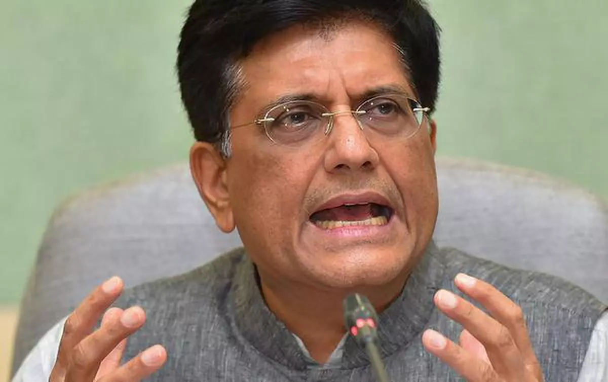Acting Finance Minister Piyush Goyal addresses the media after chairing a meeting of PSB chiefs in New Delhi on Tuesday 
