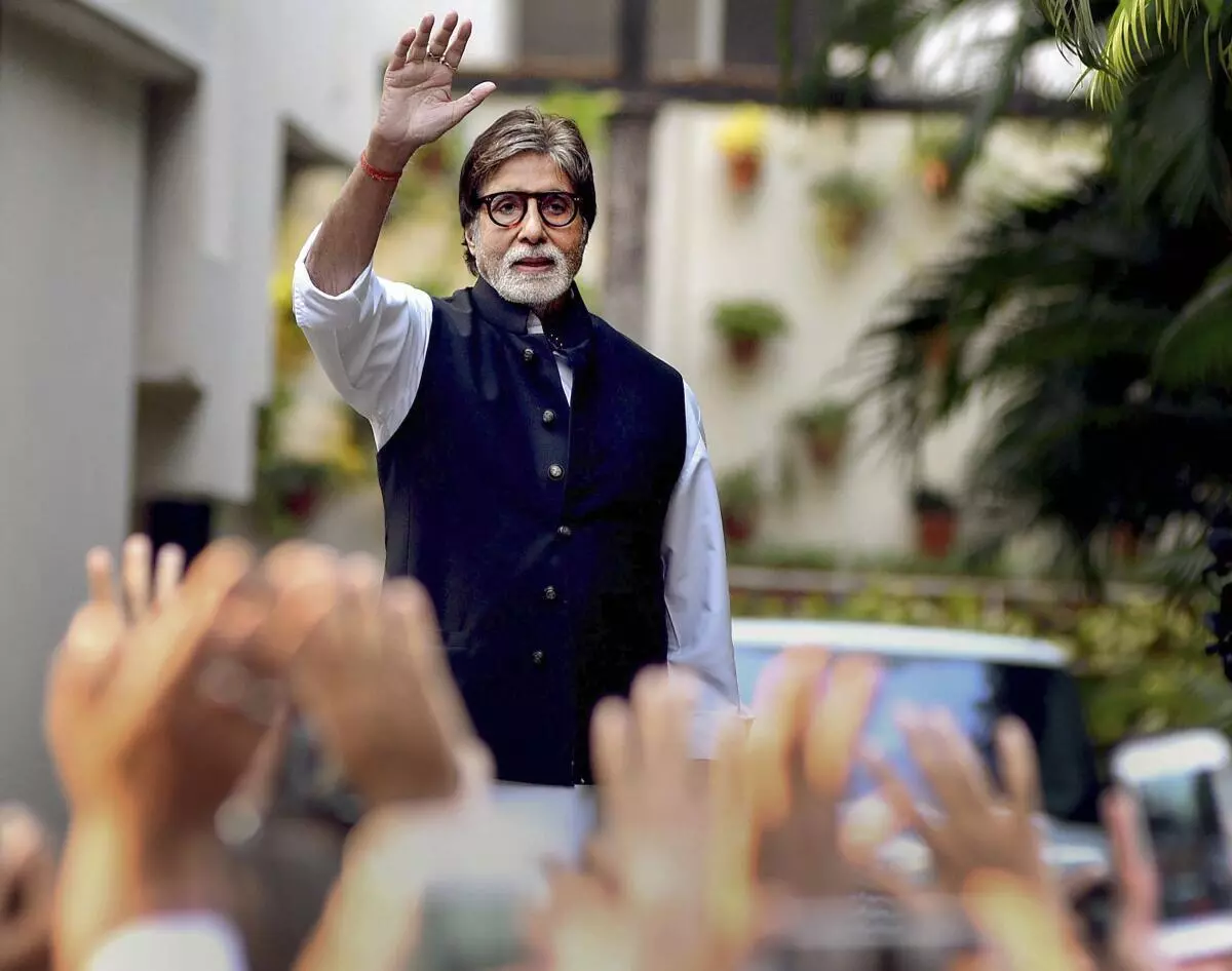 In this April 29, 2018 file photo, Bollywood actor Amitabh Bachchan waves to his fans at his residence in Mumbai (PTI)