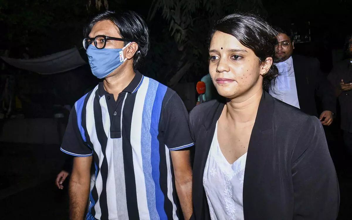 Alt News co-founder Mohammad Zubair comes out of Tihar Jail after being granted interim bail by the Supreme Court in all FIRs lodged against him in UP, in New Delhi, Wednesday, July 20, 2022. (PTI)