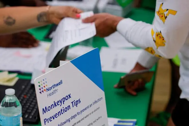 A person arrives to receive a monkeypox vaccination at the Northwell Health Immediate Care Center at Fire Island-Cherry Grove, in New York, US, July 15, 2022. REUTERS A person arrives to receive a monkeypox vaccination at the Northwell Health Immediate Care Center at Fire Island-Cherry Grove, in New York, US, July 15, 2022. REUTERS