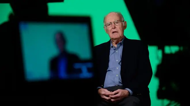Gordon Moore, co-founder of Intel Corporation, is interviewed in 2015 during 50th anniversary ceremonies of Moore’s Law. Gordon Moore, co-founder of Intel Corporation, is interviewed in 2015 during 50th anniversary ceremonies of Moore’s Law.