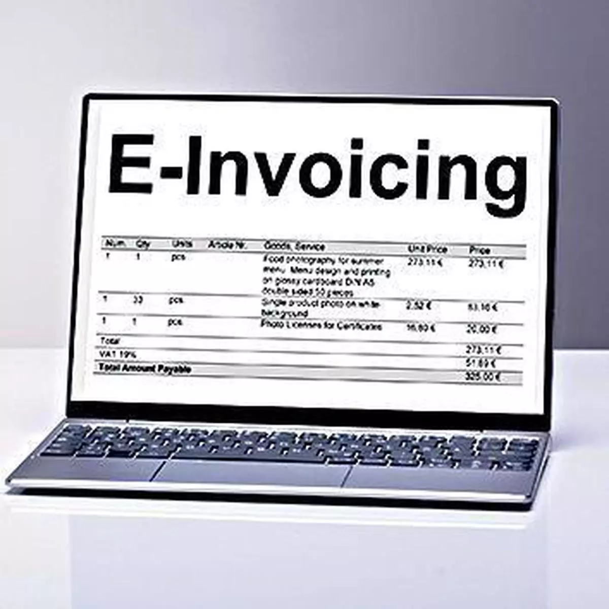 E-invoicing prescribes a standardised format of an invoice that a machine can be read.