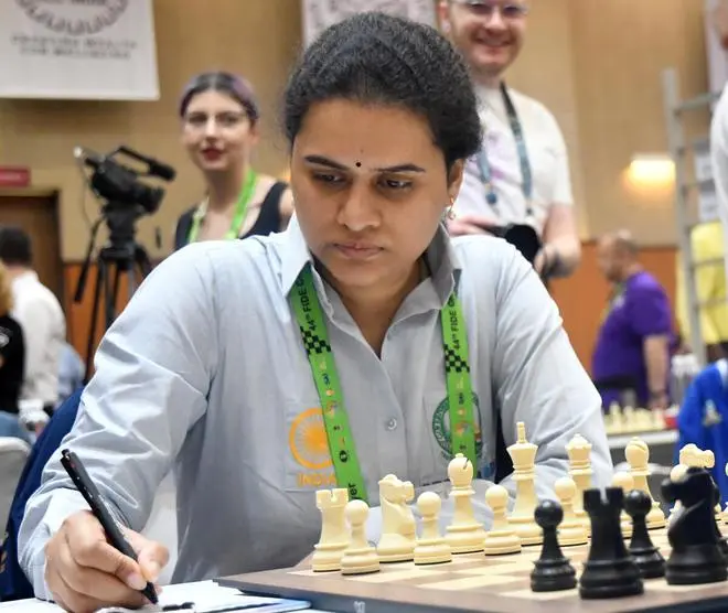 Koneru Humpy of the Indian Women team won the Medal at 44th Chess Olympiad held at Mamallapuram on Tuesday Koneru Humpy of the Indian Women team won the Medal at 44th Chess Olympiad held at Mamallapuram on Tuesday