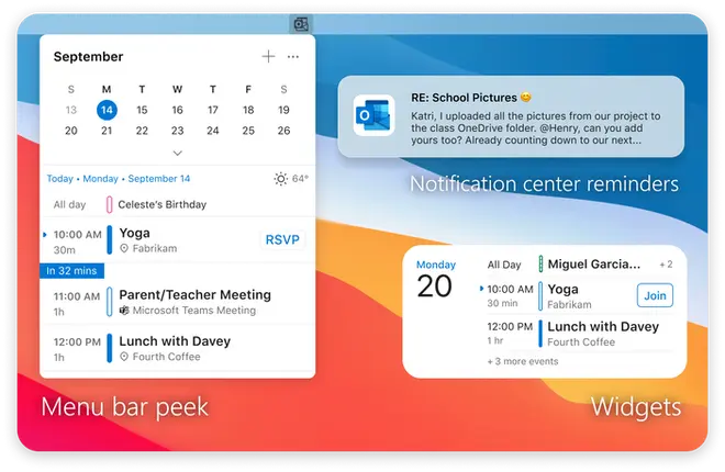 Outlook’s interface for Mac Outlook’s interface for Mac