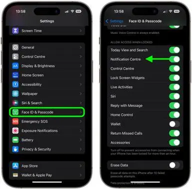 How to disable access to notification on lock screen in iPhones