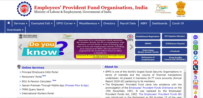 EPFO website for PF balance. EPFO website for PF balance.