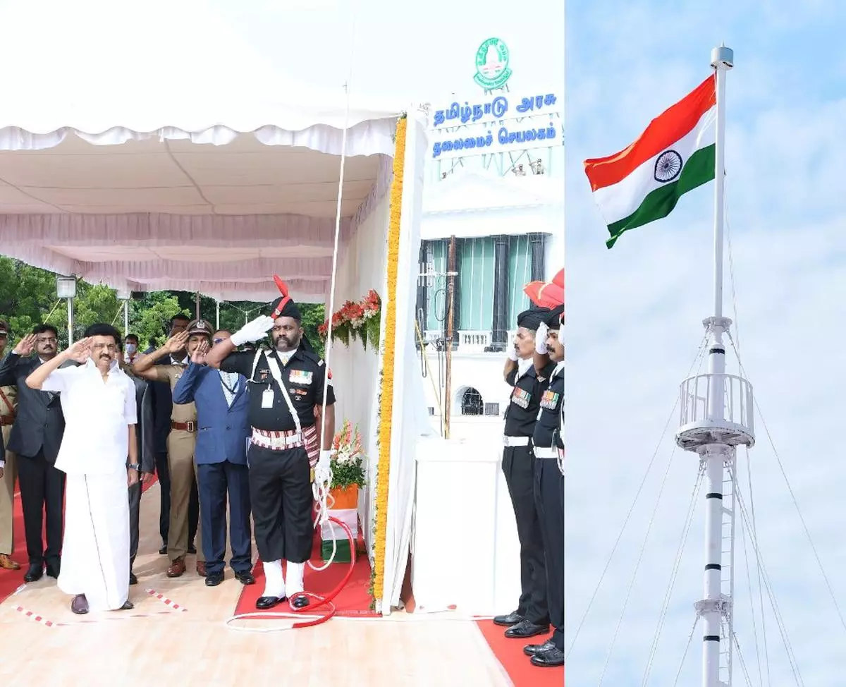 Tamil Nadu Chief Minister M K Stalin hoisted the National Flag at the State Secretariat in Chennai