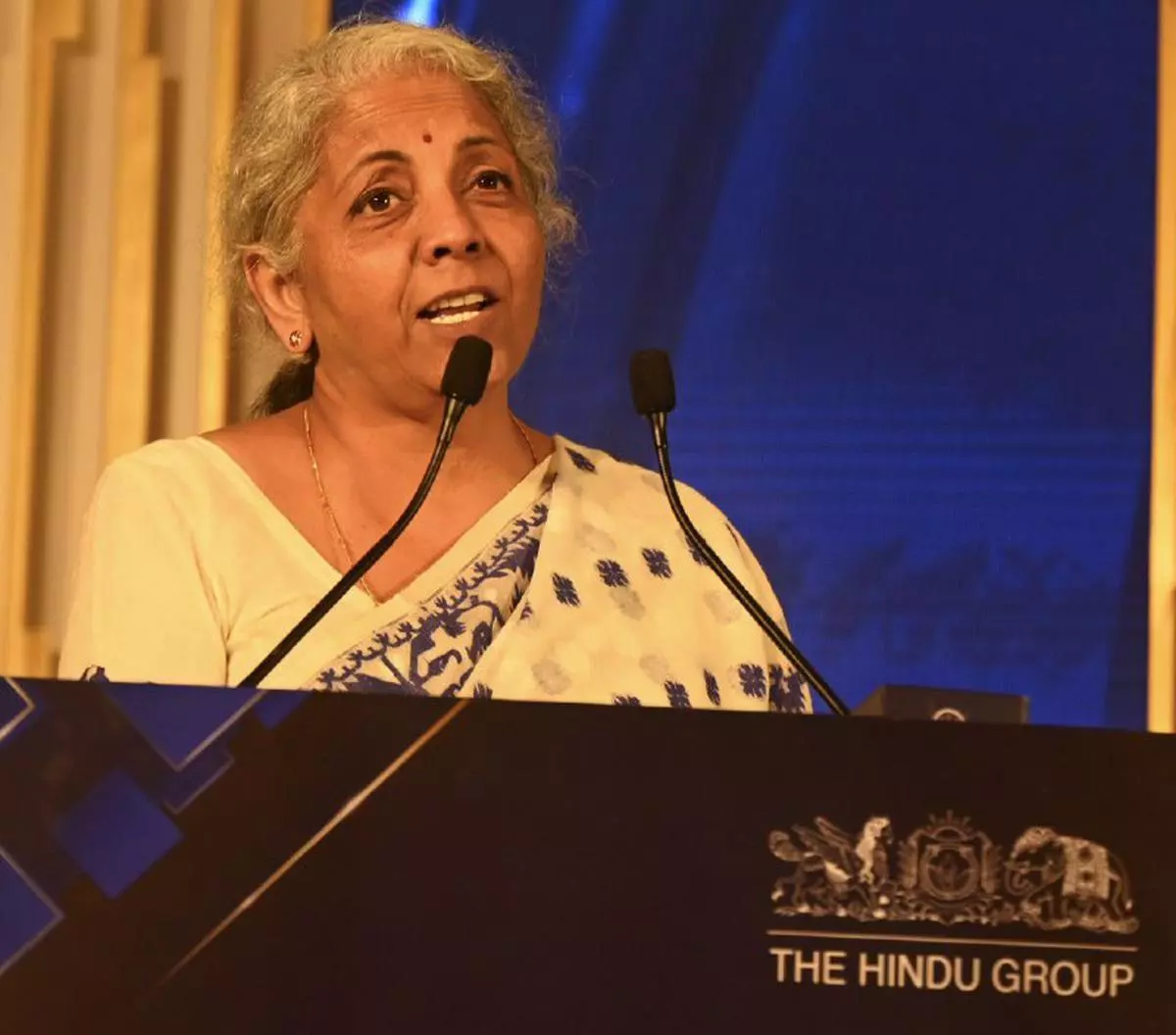 Finance Minister Nirmala Sitharaman at the BusinessLine Changemaker Award ceremony
