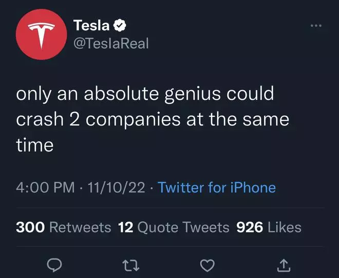 A Tesla imposter account’s tweet