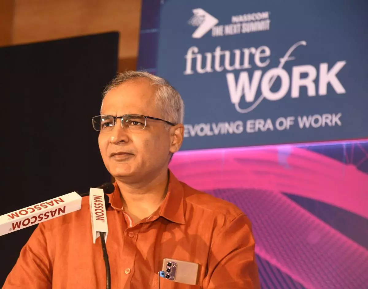 Neeraj Mittal, TN IT Secretary, at the release of a report on Shaping Future of Work in India’s Tech Industry, at a NASSCOM summit in Chennai.