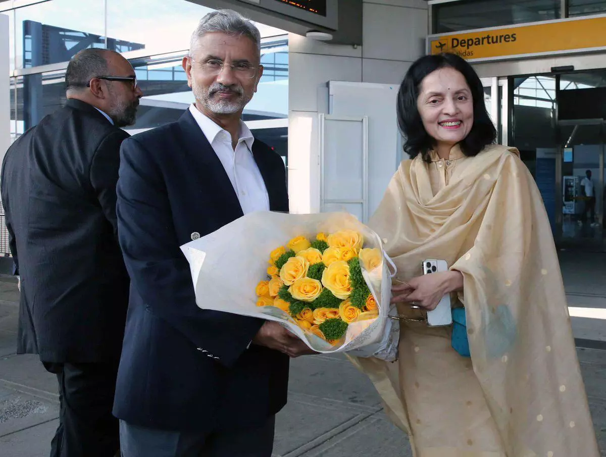 External Affairs Minister S Jaishankar with India’s Permanent Representative to the UN Ambassador, Ruchira Kamboj